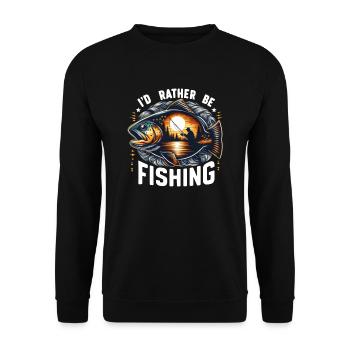 I'D Rather Be Fishing - Unisex Sweatshirt - black - Front - Alina (178cm) & Michal (187cm)