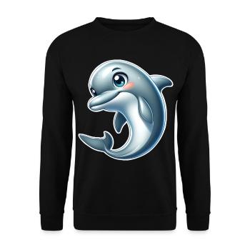 Delfin - Unisex Pullover - Schwarz - Vorne - Alina (178cm) & Michal (187cm)