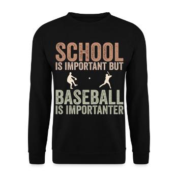 Schule ist wichtig, aber Basketball ist noch wichtiger - Unisex Pullover - Schwarz - Vorne - Alina (178cm) & Michal (187cm)