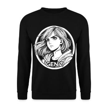 Generation Z Frauen – Stilvoll und Stark - Unisex Pullover - Schwarz - Vorne - Alina (178cm) & Michal (187cm)