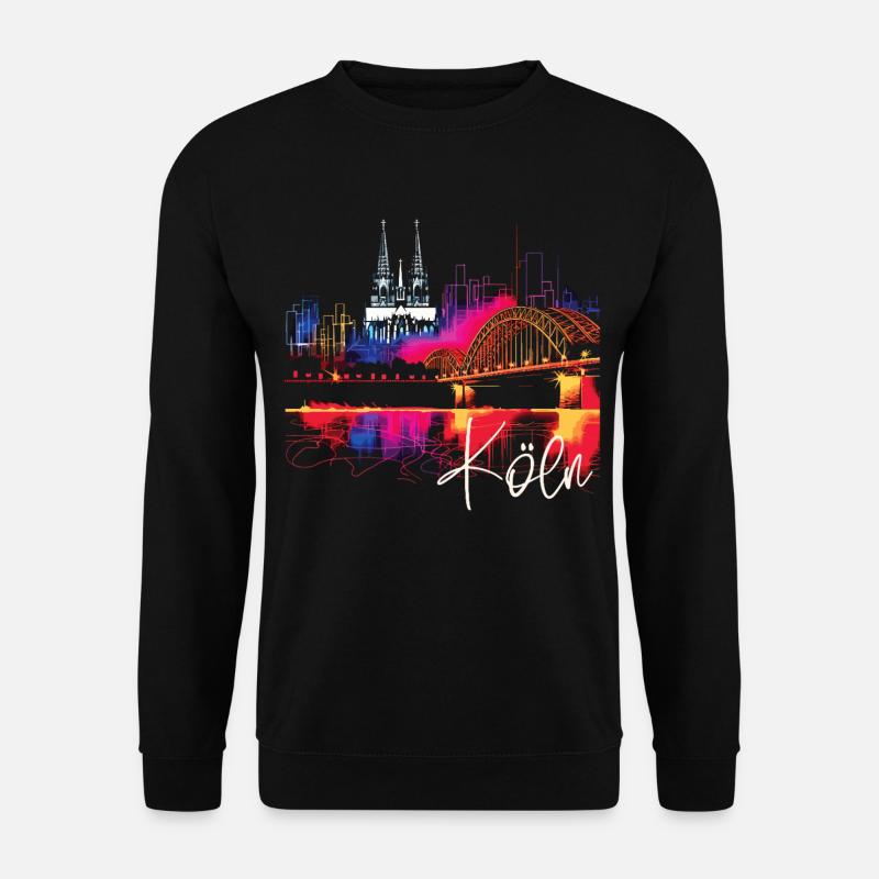 Köln Skyline Kölner Dom Deutschland Stadt Bunt - Unisex Pullover - Schwarz