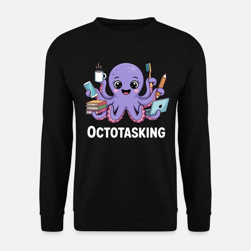 Octotasking Krake im Multitasking Modus - Unisex Pullover - Schwarz