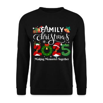 Frohe Weihnachten - Unisex Pullover - Schwarz - Vorne - Alina (178cm) & Michal (187cm)