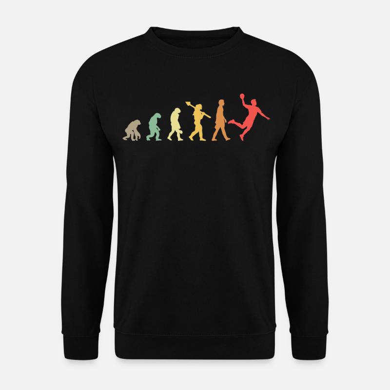 Handball Evolution Handballer Entwicklung Retro - Unisex Pullover - Schwarz