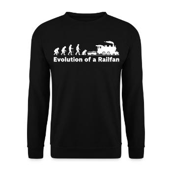 Evolution Railfan Train Locomotive - Unisex Sweatshirt - black - Front - Alina (178cm) & Michal (187cm)