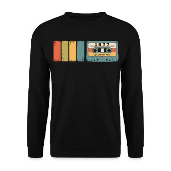 Cadeau d’anniversaire original 1977 Vintage 1977 - Sweat-shirt Unisexe - noir - Devant - Alina (178cm) & Michal (187cm)