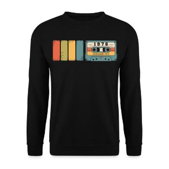 1976 Vintage Original 1976 Geburtstagsgeschenk - Unisex Pullover - Schwarz - Vorne - Alina (178cm) & Michal (187cm)