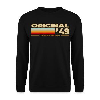 1949 - Unisex Pullover - Schwarz - Vorne - Alina (178cm) & Michal (187cm)