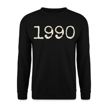 1990 Birthday Gift - Awesome since 1990 - Unisex Sweatshirt - black - Front - Alina (178cm) & Michal (187cm)