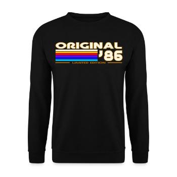1986 - Unisex Pullover - Schwarz - Vorne - Alina (178cm) & Michal (187cm)