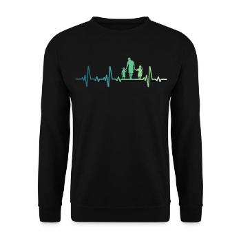 Père et fille - père et fils, papa fils et fille - Sweat-shirt Unisexe - noir - Devant - Alina (178cm) & Michal (187cm)