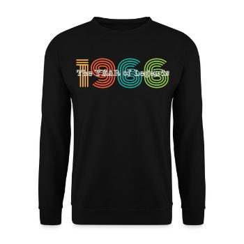Vintage 1966 - Unisex Pullover - Schwarz - Vorne - Alina (178cm) & Michal (187cm)