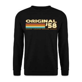 Original 58 Arc-en-Ciel rétro - Sweat-shirt Unisexe - noir - Devant - Alina (178cm) & Michal (187cm)