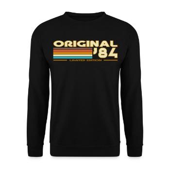Original 84 Retro Colorful Stripes - Unisex Sweatshirt - black - Front - Alina (178cm) & Michal (187cm)