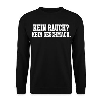 Kein Rauch Kein Geschmack Spruch Grill Motiv - Unisex Pullover - Schwarz - Vorne - Alina (178cm) & Michal (187cm)
