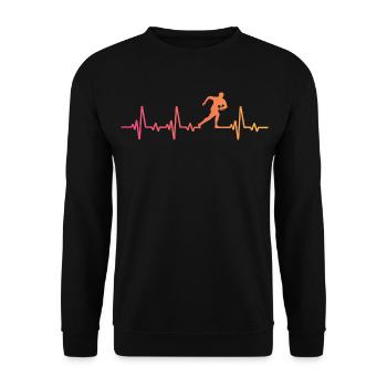 Rugby Sunset Heartbeat Rugbyspieler - Unisex Pullover - Schwarz - Vorne - Alina (178cm) & Michal (187cm)