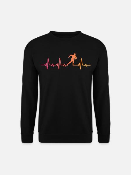 Rugby Sunset Heartbeat Rugby Player - Unisex Sweatshirt - black