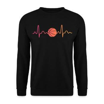 Basketball Herzschlag basketballer - Unisex Pullover - Schwarz - Vorne - Alina (178cm) & Michal (187cm)