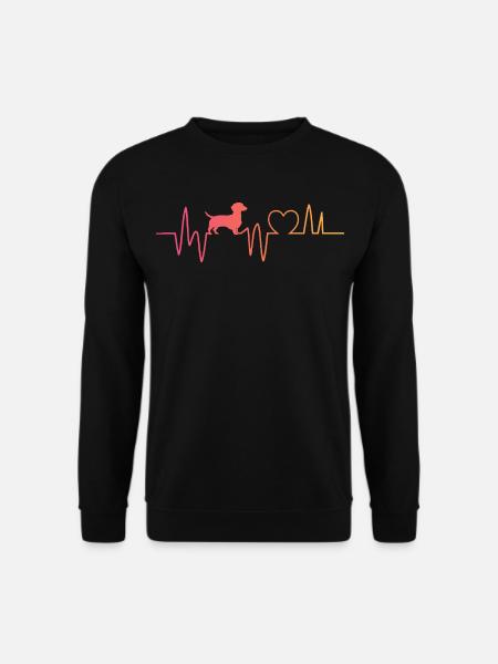 Dackel Herzschlag Dackel - Unisex Pullover - Schwarz