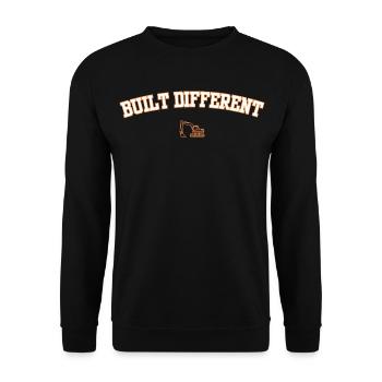 Anders gebaut – Lustiger Bagger-Konstruktion Des - Unisex Pullover - Schwarz - Vorne - Alina (178cm) & Michal (187cm)
