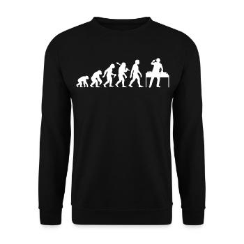 DJ Evolution Deejay Disc-Jockey Mischpult + Venyl - Unisex Pullover - Schwarz - Vorne - Alina (178cm) & Michal (187cm)