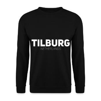Tilburg Niederlande Skyline Geschenk Idee - Unisex Pullover - Schwarz - Vorne - Alina (178cm) & Michal (187cm)