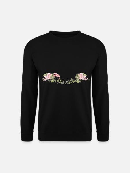 Rose Flowers Leaves - Unisex Sweatshirt - black