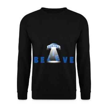 Believe Ufo Aliens conspiracy theories nerd - Unisex Sweatshirt - black - Front - Alina (178cm) & Michal (187cm)