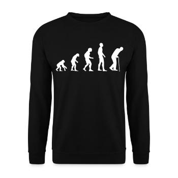 Rentner Rente Pension Opa Oma Evolution Geschenk - Unisex Pullover - Schwarz - Vorne - Alina (178cm) & Michal (187cm)