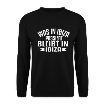 Ibiza Party Urlaub Geschenk Lustiger Spruch - Unisex Pullover - Schwarz - Vorne - Alina (178cm) & Michal (187cm)