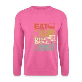 Eat Sleep Disc Golf Repeat Frisbee Geschenk Gift - Unisex Pullover - Pink - Vorne