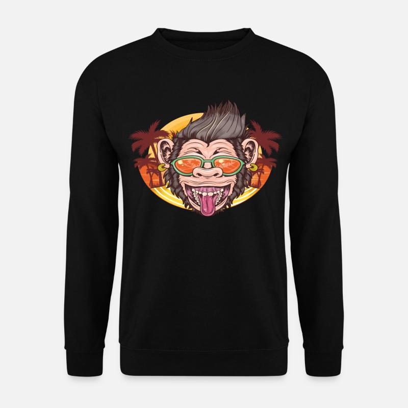 Cool monkey beach gift - Unisex Sweatshirt - black