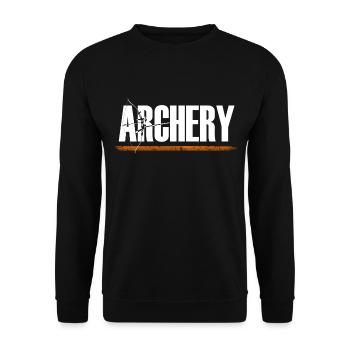 Bogenschütze Bogenschießen Archery Bogensport - Unisex Pullover - Schwarz - Vorne - Alina (178cm) & Michal (187cm)