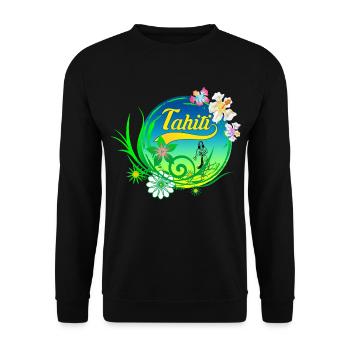 tahiti design 01 - Sweat-shirt Unisexe - noir - Devant - Alina (178cm) & Michal (187cm)