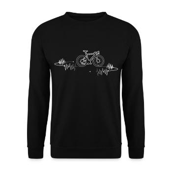 Vélo de route Gravel Cyclocross heartbeat EKG - Sweat-shirt Unisexe - noir - Devant - Alina (178cm) & Michal (187cm)