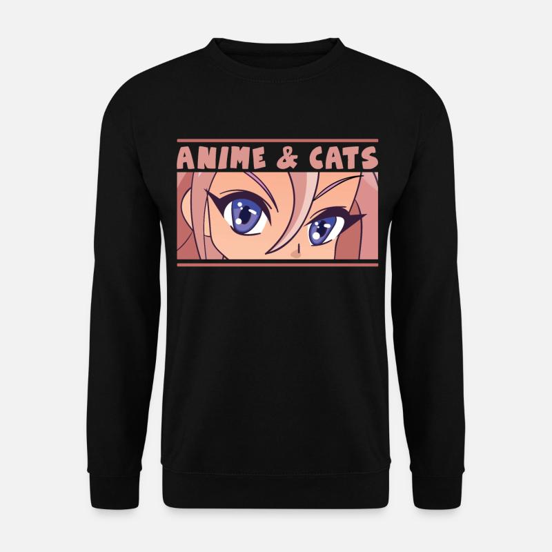 Anime & Cats - Unisex Pullover - Schwarz