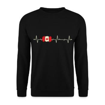 Kanada Geschenkidee - kanadische Flagge - Unisex Pullover - Schwarz - Vorne - Alina (178cm) & Michal (187cm)