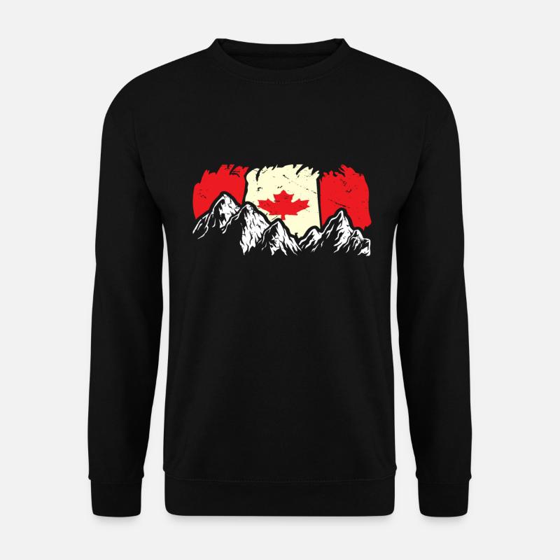 Kanada Geschenkidee - kanadische Flagge Berge - Unisex Pullover - Schwarz