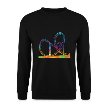 Roller coaster gift idea amusement parks showman - Unisex Sweatshirt - black - Front - Alina (178cm) & Michal (187cm)