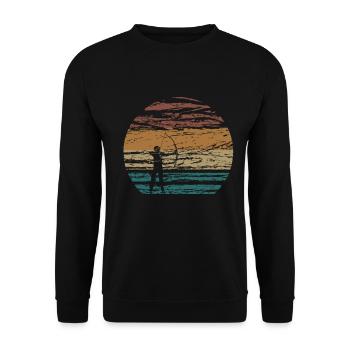 Bogenschießen Bogenschiessen Bogensport Geschenk - Unisex Pullover - Schwarz - Vorne - Alina (178cm) & Michal (187cm)