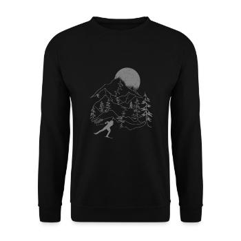 Biathlon Biathleten Wintersportler Skilanglauf - Unisex Pullover - Schwarz - Vorne - Alina (178cm) & Michal (187cm)