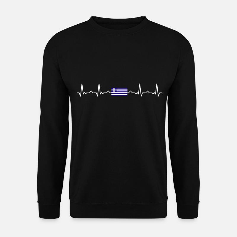Griechenland Geschenk Flagge Kreta Herzschlag - Unisex Pullover - Schwarz