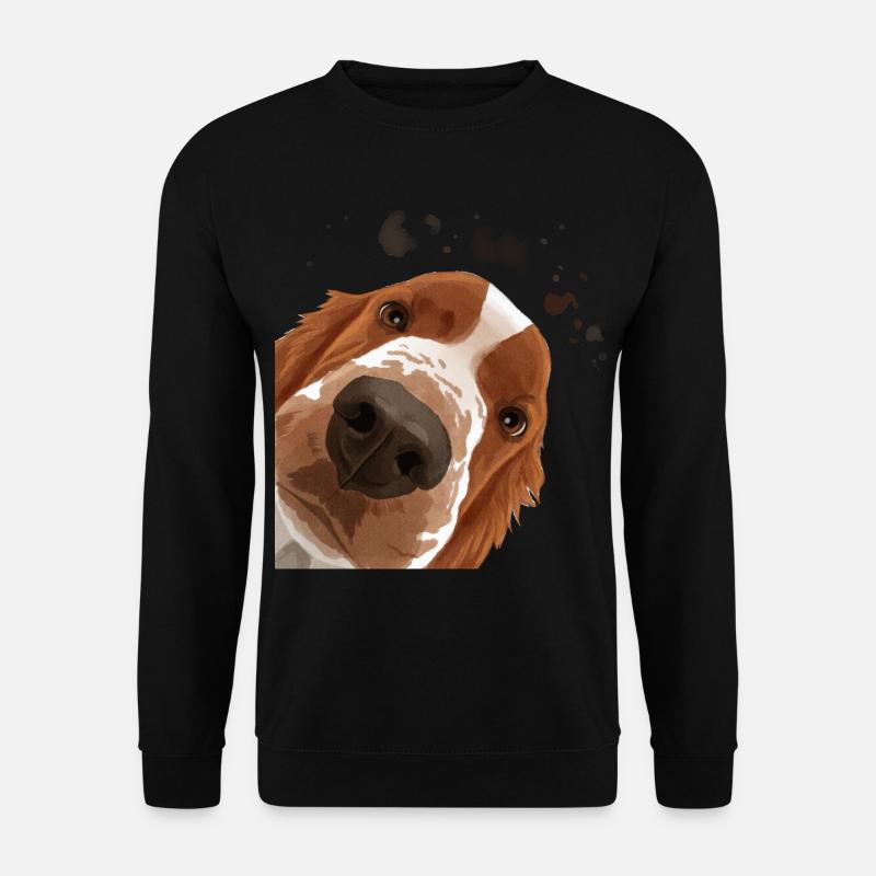 Curious Welsh Springer Spaniel Dog - Unisex Sweatshirt - black