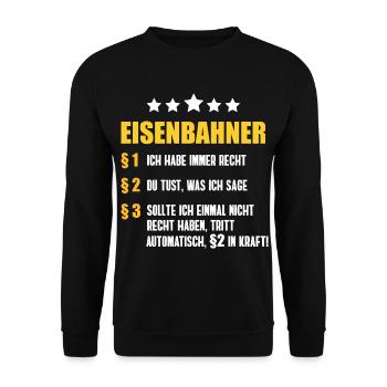 Lokführer, Zug, Eisenbahn Geschenk - Unisex Pullover - Schwarz - Vorne - Alina (178cm) & Michal (187cm)