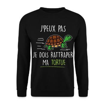 Tortue cadeau passionnés de tortue - Sweat-shirt Unisexe - noir - Devant - Alina (178cm) & Michal (187cm)