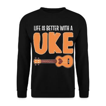 Ukulélé - Sweat-shirt Unisexe - noir - Devant - Alina (178cm) & Michal (187cm)