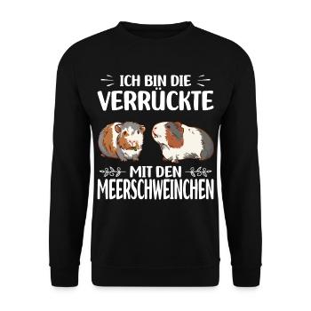 | amoureux du cochon d’Inde Cadeau Cochon d’Inde - Sweat-shirt Unisexe - noir - Devant - Alina (178cm) & Michal (187cm)