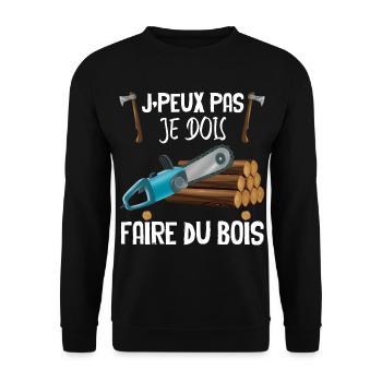 Faire du bois Garde Forestier métier Bois - Sweat-shirt Unisexe - noir - Devant - Alina (178cm) & Michal (187cm)