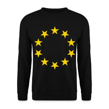Stars Star Circle Pattern - Unisex Sweatshirt - black - Front - Alina (178cm) & Michal (187cm)