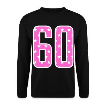 60 Jahre 60er Geschenkidee - Unisex Pullover - Schwarz - Vorne - Alina (178cm) & Michal (187cm)